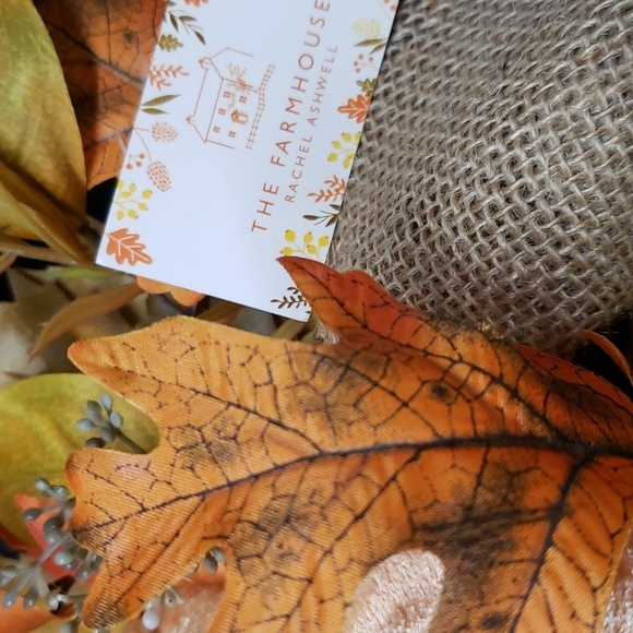 The Farmhouse Rachel Ashwell NWT Pumpkins, Fall Leaves Flat-Back Basket - Picture 3 of 6